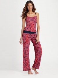 These ultra-comfortable pants feature a fierce mixed animal print in vibrant hues. Ribbed elastic waistbandInseam, about 32¾90% viscose/10% elastaneHand washMade in Italy These ultra-comfortable pants feature a fierce mixed animal print in vibrant hues. Ribbed elastic waistbandInseam, about 32¾90% viscose/10% elastaneHand washMade in Italy