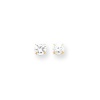 14K Yellow Gold 4mm CZ Earrings New in Gift Box