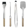 From the seasoned grill master to the casual weekend barbecuer, outdoor cooks will flip for OXO's collection of stainless steel and wood Grilling Tools. This 4-Piece Set includes the Grilling Turner, Tongs, Silicone Basting Brush and Hook.