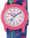 Timex Kids' T89001 Analog Hearts and Butterflies Elastic Fabric Strap Watch