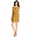 An allover butterfly print adds a sweetly irreverent appeal to this Bar III dress for pretty summer style!