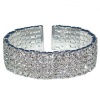 Elektra: Sparkling 5 Row Swarovski Austrian Crystal Rhinestone Flexible Spring Cuff Bracelet