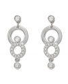 Swarovski's double circle crystal pave drop earrings do double duty: Wear them day or night for an added touch of sparkle!  Crafted in silver tone mixed metal. Approximate drop: 1-1/5 inches.
