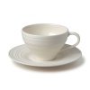 Mikasa Swirl White Tea Cup and Saucer Set