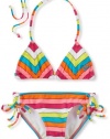 Roxy Kids Girls 7-16 Caliente Sun Tiki Tri Set, Fuchsia, 12