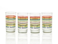 Fiesta Multi-Color Stripe Glassware, 7-Ounce Juice Glass, Set of 4 Fiesta Multi-Color Stripe Glassware, 7-Ounce Juice Glass, Set of 4
