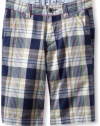 Tommy Hilfiger Boys 8-20 Spencer Plaid FF Short, Flag Blue, 14 Regular