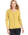 Karen Scott's cable-knit cardigan is a wardrobe-building basic you'll wear season after season.