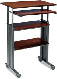 Safco 1929CY Adjustable Height Stand-Up Workstation, 29w x 19-3/4d x 49h, Cherry PVC Top Safco 1929CY Adjustable Height Stand-Up Workstation, 29w x 19-3/4d x 49h, Cherry PVC Top