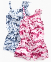 Adorable and chic tie-dye romper by Jessica Simpson. Makes a great gift. Adorable and chic tie-dye romper by Jessica Simpson. Makes a great gift.