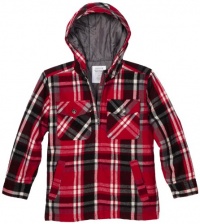 Levi's Boys 8-20 Brushed Plaid Hooded Jacket, Ruby Red, Medium Levi's Boys 8-20 Brushed Plaid Hooded Jacket, Ruby Red, Medium
