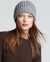 A chunky topper for cold days, this MICHAEL Michael Kors ribbed hat is rendered in neutral hues with a logo button on top.