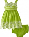 Sweet Heart Rose Baby-Girls Infant Eyelet Sundress, Lime, 12