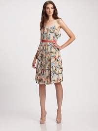 Airy, supple silk accented by ruffles and pleated details, cinched at the waist with a narrow belt.Spaghetti strapsSide rufflesPleated front panelIncluded beltAbout 24 from natural waistSilkDry cleanMade in USA of Italian fabricModel shown is 5'11 (180cm) wearing US size 4. Airy, supple silk accented by ruffles and pleated details, cinched at the waist with a narrow belt.Spaghetti strapsSide rufflesPleated front panelIncluded beltAbout 24 from natural waistSilkDry cleanMade in USA of Italian fabricModel shown is 5'11 (180cm) wearing US size 4.
