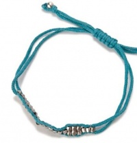 Lucky Brand Turquoise Silvertone Bracelet Hippie Boho Western Retro Native American Inspired Metal Chunk Slide Knot Bracelet MSRP $35
