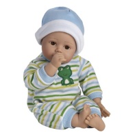 Adora Playtime Baby Doll 13 Baby Boy Light Brown Blue Eyes Blue Green And White Romper With Matching Hat Adora Playtime Baby Doll 13 Baby Boy Light Brown Blue Eyes Blue Green And White Romper With Matching Hat