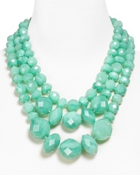 Gorgeous gobstopper gems make this kate spade new york necklace a total knockout. It flaunts a layered three-strand cascade that come cast in summer-right sea-foam green. Gorgeous gobstopper gems make this kate spade new york necklace a total knockout. It flaunts a layered three-strand cascade that come cast in summer-right sea-foam green.