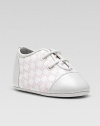 Lace-up style in soft cotton featuring allover mini GG print and leather trim.Cotton upper Lace-up closure Leather sole Made in Italy Additional InformationKid's Shoe Size Guide (European Equivalent) 