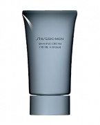 Shiseido Men Shaving Cream. A rich shaving cream that adheres closely to skin to ensure a smooth shave on even the thickest beard or dry skin. Helps prevent razor burn and rinses off easily. Super smooth cream makes the razor glide easily over skin to help prevent redness and irritation. Formulated with Damage Defense Complex to replenish moisture and increase the skin's protective barrier function. Recommended for all skin types.
