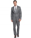 Clean lines and a sleek, modern finish make this Kenneth Cole New York suit a sweet upgrade for the modern man.