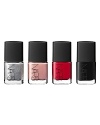 Andy Warhol believed a trademark look was essential to achieve superstar status. Certain to make its mark as a cult classic, NARS' exclusive polish set smolders in camera-ready shades-from tomato soup red to scintillating silver. Gift set includes: Back Room Black, Soup Can–Perfect Red, Chelsea Girls Innocent and Silver Factory Aluminum.