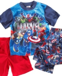 Other kids will marvel at his superhero style with this set from AME featuring his most fantastic favorites. Other kids will marvel at his superhero style with this set from AME featuring his most fantastic favorites.