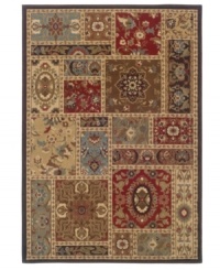 A collection of rich, colorful floral pieces are connected with slim, detailed borders in the Yorkville area rug. This classic home accent is constructed of soft, low pile fibers for an exquisite finish to any room decor. (Clearance) A collection of rich, colorful floral pieces are connected with slim, detailed borders in the Yorkville area rug. This classic home accent is constructed of soft, low pile fibers for an exquisite finish to any room decor. (Clearance)