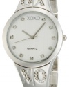 XOXO Women's XO5216 Silver Dial Silver-tone Half Cuff and Half Bracelet Watch
