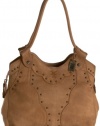 FRYE Vintage Stud Shoulder Bag,Tan,one size