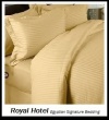 Royal Hotel's Striped Gold 800-Thread-Count 4pc King Bed Sheet Set 100-Percent Egyptian Cotton, Sateen, Deep Pocket