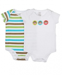 Baby Starters Baby-boys Newborn Sock Monkey 2 Pack Bodysuit, White, 6-9 Months Baby Starters Baby-boys Newborn Sock Monkey 2 Pack Bodysuit, White, 6-9 Months