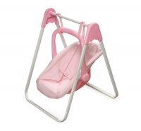 Badger Basket Doll Swing And Carrier - Pink/White