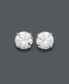 Every girl needs a little glamour. Arabella's polished stud earrings sparkle with the addition of round-cut Swarovski zirconias (3-1/2 ct. t.w.) set in 14k white gold. Approximate diameter: 6-1/2 mm.