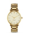 A classic watch design from kate spade new york is oh so rich in gold plated metal. A bold linked bracelet and milky face add an extra stroke of polish.