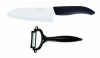 Kyocera Revolution Series 5-1/2-Inch Santoku Knife and Y Peeler Set, Black