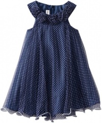 Bonnie Jean Girls 2-6X Dot Crystal Pleat Dress, Blue, 6X Bonnie Jean Girls 2-6X Dot Crystal Pleat Dress, Blue, 6X