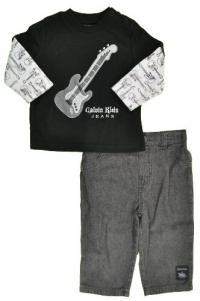 Calvin Klein Baby-boys Infant Twofer Top With Jean, Black, 18 Months Calvin Klein Baby-boys Infant Twofer Top With Jean, Black, 18 Months