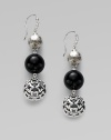 From the David Yurman Element Collection. Triple drops of sterling silver and black onyx for a simply elegant design.Black onyx Sterling silver Length, about 1 Width, about 14mm French earwires Imported 