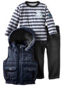 Calvin Klein Boys 2-7 Tee And Jean Puffy Vest Calvin Klein Boys 2-7 Tee And Jean Puffy Vest