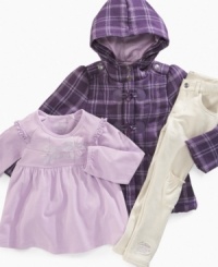 Get her ready for going out in this jacket, top and pants set from Calvin Klein Jeans. Get her ready for going out in this jacket, top and pants set from Calvin Klein Jeans.