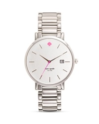 Glamorous and ladylike, kate spade new york's bracelet watch boasts a crystal-dusted Mother of pearl face. Glamorous and ladylike, kate spade new york's bracelet watch boasts a crystal-dusted Mother of pearl face.