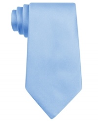 He'll look extra smooth in this satin tie from Calvin Klein. He'll look extra smooth in this satin tie from Calvin Klein.