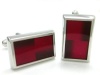 Burgundy Enamel Cufflinks Gift Boxed