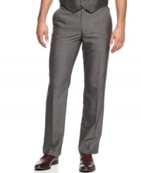 A classic look gets a modern upgrade with these straight-fit dress pants from Calvin Klein. A classic look gets a modern upgrade with these straight-fit dress pants from Calvin Klein.