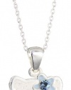 Hello Kitty Girl's Sterling Silver December Birthstone Pendant Necklace and Chain