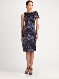 Finespun silk in an alluring, abstract print, finished with a soft, asymmetrical shoulder drape.Asymmetrical neckline with single shoulder drapeSleevelessPrincess seamsConcealed side zipFully linedAbout 24 from natural waistSilkDry cleanMade in Italy of imported fabricModel shown is 5'10½ (177cm) wearing US size 4. Finespun silk in an alluring, abstract print, finished with a soft, asymmetrical shoulder drape.Asymmetrical neckline with single shoulder drapeSleevelessPrincess seamsConcealed side zipFully linedAbout 24 from natural waistSilkDry cleanMade in Italy of imported fabricModel shown is 5'10½ (177cm) wearing US size 4.