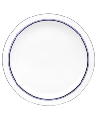 Named for a trendy Copenhagen neighborhood but designed with timeless style, the Christianshavn Blue bread and butter plate features a double band of navy in pristine white porcelain. From Dansk. Named for a trendy Copenhagen neighborhood but designed with timeless style, the Christianshavn Blue bread and butter plate features a double band of navy in pristine white porcelain. From Dansk.