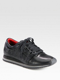Lace-up leather design is upgraded with a colorblock foam bottom and vibrant crocodile-embossed detailing. Crocodile-embossed leather upperLeather liningRubber solePadded insoleImported Lace-up leather design is upgraded with a colorblock foam bottom and vibrant crocodile-embossed detailing. Crocodile-embossed leather upperLeather liningRubber solePadded insoleImported