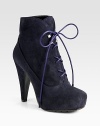 Long laces drip with style on this urban-cool platform silhouette of lush suede. Self-covered heel, 4½ (115mm)Hidden platform, 1 (25mm)Compares to a 3½ heel (90mm)Suede upperLeather liningRubber trek solePadded insoleMade in Italy