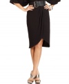 Strike a chic note in Cha Cha Vente's easy draped skirt. The tulip hem is ultra-flattering, too!